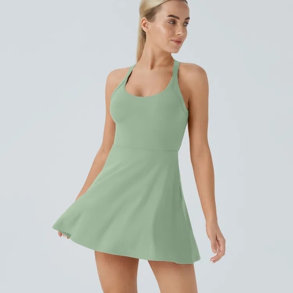 HALARA Sage Green Mini Dress - Picture 1 of 3